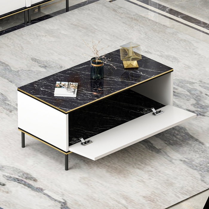 Hanah Home Imaj Mesa de centro Blanca Hanah Home Imaj Mesa de centro Blanca